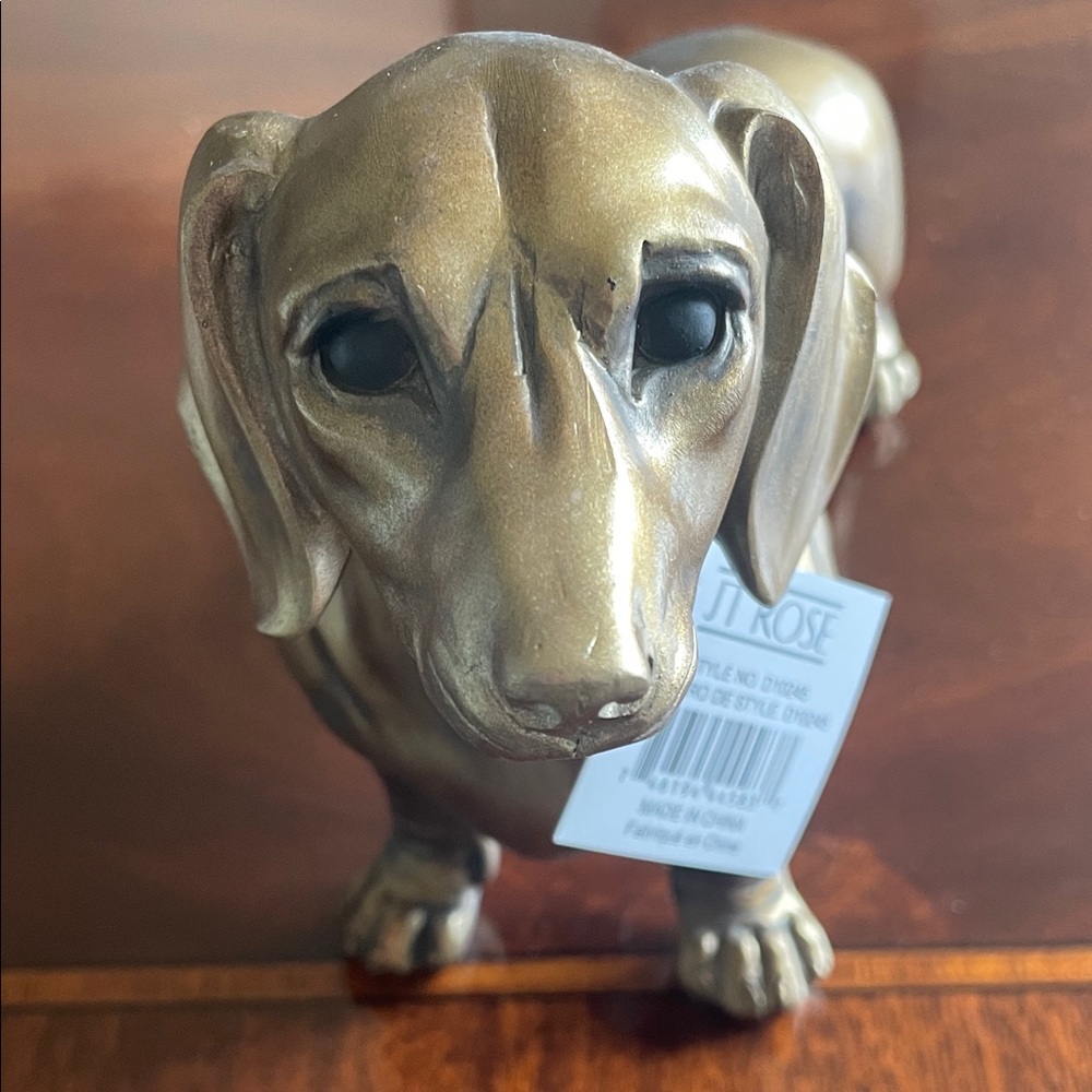 T. Rose Brass-Look Dachshund Figurine - - Picture 2 of 8